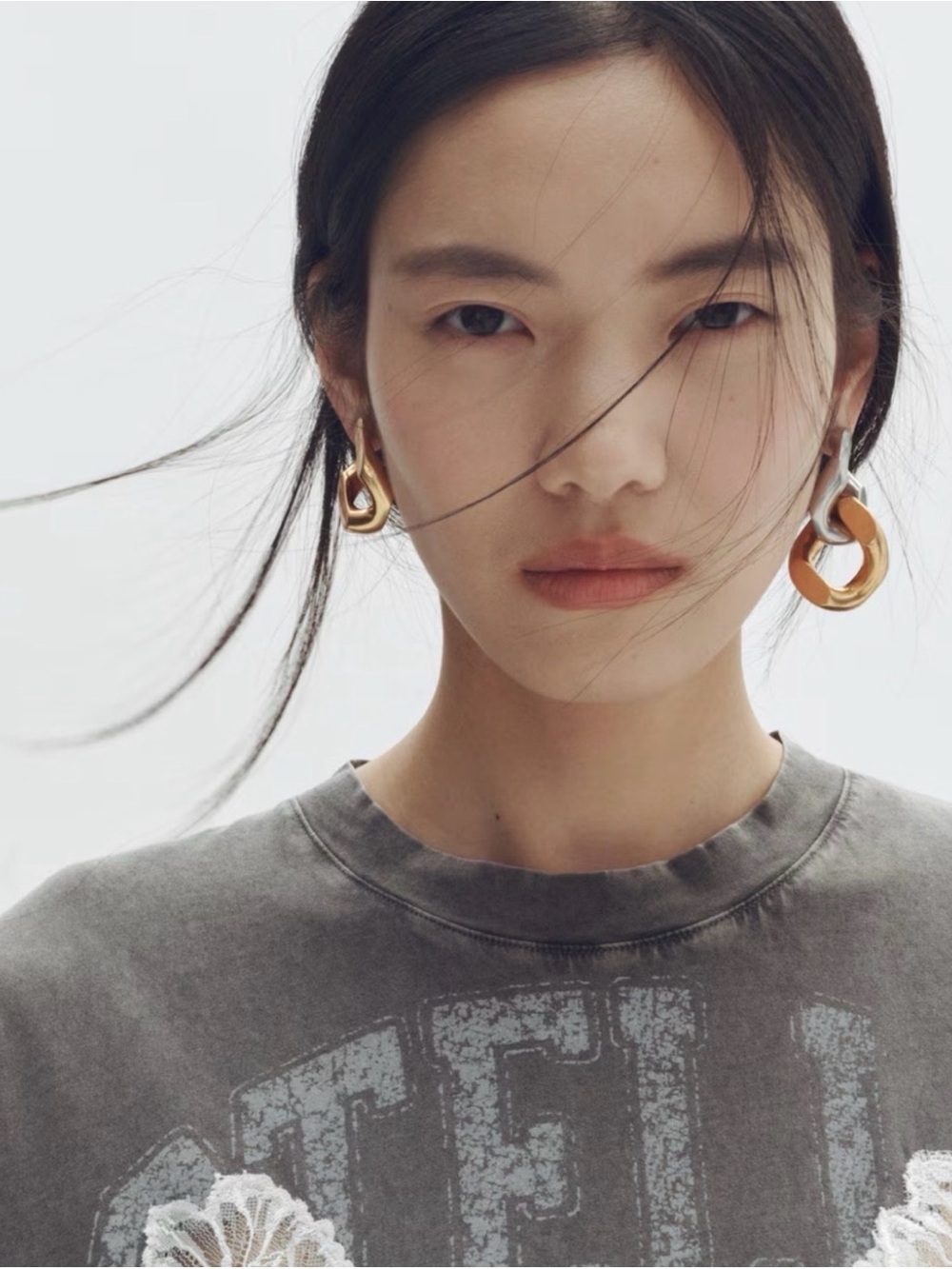 Stella McCartney Gold and Silver Two-Tone Hoop Earrings - Women Jewelry